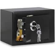 Rubik Mini Safe Box with Key Lock For Home Office Hotel Jewelry Passport Watches Cash Storage (Black)