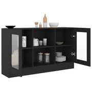 vidaXL Vitrine Cabinet Black 120x30.5x70 cm Engineered Wood vidaXL Vitrine Cabinet Black 120x30.5x70 cm Engineered Wood