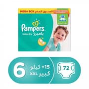 Pampers Baby-Dry Diapers, Size 6, Extra Large, 13+kg, Giant Box, 72 Count