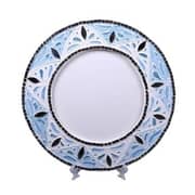 Pan Emirates Deco Round Carved Mosaic Charger-33.5x33.5x1.5cm-Blu