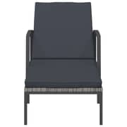 Vidaxl Sun Loungers 2 Pcs With Table Poly Rattan Grey Vidaxl Sun Loungers 2 Pcs With Table Poly Rattan Grey