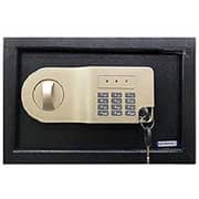 Rubik Electronic Digital Safe Box with Key and Pin Code Lock (20x31x20cm) Black