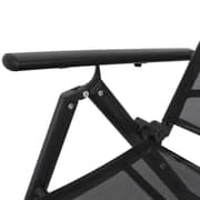 vidaXL Folding Sun Lounger Aluminium Black vidaXL Folding Sun Lounger Aluminium Black