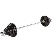ULTIMAX Olympic Barbell Bar with Tri-Grip Rubber Plate Set for Body Pump Home Gym, Weightlifting, and Strength Training-(7 ft-120kg) ULTIMAX Olympic Barbell Bar with Tri-Grip Rubber Plate Set for Body Pump Home Gym, Weightlifting, and Strength Training-(7 ft-120kg)