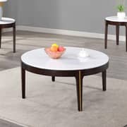 Danube - Cody End Table-white Marble / Dark Oak