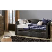 Deco Faux Leather DayBed and Trundle DayBed with trundle Dark Brown