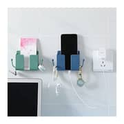 Aemover Wall Mount Phone Holder Stand Multi Purpose Phone Charging Dock With Adhesive Sticker Blue