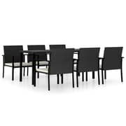 Vidaxl 7 Piece Garden Dining Set Poly Rattan Black Vidaxl 7 Piece Garden Dining Set Poly Rattan Black