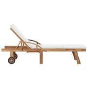 vidaXL Sun Loungers with Cushions 2 pcs Solid Teak Wood Cream vidaXL Sun Loungers with Cushions 2 pcs Solid Teak Wood Cream