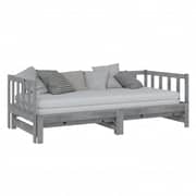 Vidaxl Pull-out Day Bed Grey Solid Pinewood 2x Vidaxl Pull-out Day Bed Grey Solid Pinewood 2x