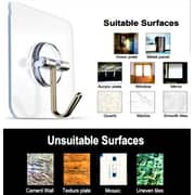 Lavish 6 Pcs Wall Hooks Self Adhesive Sticker Hanger Transparent Lavish 6 Pcs Wall Hooks Self Adhesive Sticker Hanger Transparent