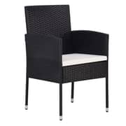 vidaXL 5 Piece Garden Dining Set Poly Rattan Black