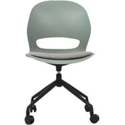 Navodesk Vis Chair, Premium Meeting & Visitor, Swivel Chair With Soft Cushion Seat (Sage Green With Castor Wheels)