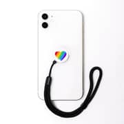 MOXYO Zigi Band Phone Wrist Lanyard for Smartphones - Rainbow Heart with Black strap MOXYO Zigi Band Phone Wrist Lanyard for Smartphones - Rainbow Heart with Black strap