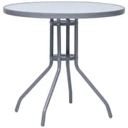 vidaXL Garden Table Light Grey 80 cm Steel and Glass