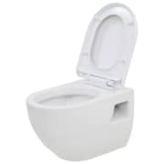 vidaXL Wall-Hung Toilet Ceramic White vidaXL Wall-Hung Toilet Ceramic White