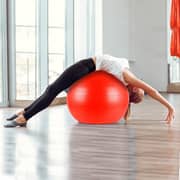 ULTIMAX Yoga Ball Exercise Fitness Heavy Duty Anti-Burst Stability Ball for Fitness Gym Yoga Pilates Birthing Pregnancy Physical Therapy with Quick Pump (85 cm- Red)