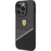 Ferrari Bimaterial Carbon Case Black With Silver Stripe iPhone 14 Pro Ferrari Bimaterial Carbon Case Black With Silver Stripe iPhone 14 Pro