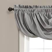 Lush Decor Lucia Valance | Draped Soft Brushed Fabric, Window Kitchen Curtain (Single), 18 X 42 , Gray