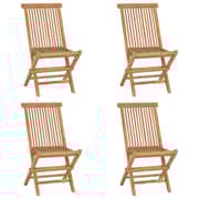 vidaXL Folding Garden Chairs 4 pcs Solid Teak Wood vidaXL Folding Garden Chairs 4 pcs Solid Teak Wood