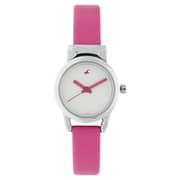 Fastrack White Dial Pink Leather Strap Watch - 6088SL01 Fastrack White Dial Pink Leather Strap Watch - 6088SL01
