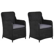 Vidaxl Outdoor Chairs With Cushions 2 Pcs Poly Rattan Black Vidaxl Outdoor Chairs With Cushions 2 Pcs Poly Rattan Black