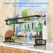 Lavish Over The Sink Dish Drying Rack Adjustable Stainless Steel Large Dish Drainer, Dish Rack Over Sink For Kitchen Counter Organization Storage Space Saver With Utensils Holders Lavish Over The Sink Dish Drying Rack Adjustable Stainless Steel Large Dish Drainer, Dish Rack Over Sink For Kitchen Counter Organization Storage Space Saver With Utensils Holders