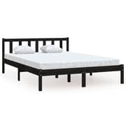 vidaXL Bed Frame Black Solid Pinewood 120x200 cm vidaXL Bed Frame Black Solid Pinewood 120x200 cm