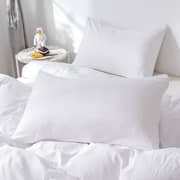 Luna Home Premium Collection King Size 6 Pieces Bedding Set Without Filler, Plain Snow White Color