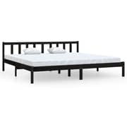 vidaXL Bed Frame Black Solid Pinewood 200x200 cm vidaXL Bed Frame Black Solid Pinewood 200x200 cm