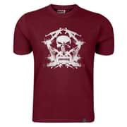 Marvel Punisher Men's Round Neck T-shirt Maroon Extra Large