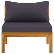 Vidaxl 2 Piece Garden Sofa Set With Dark Grey Cushions Acacia Wood Vidaxl 2 Piece Garden Sofa Set With Dark Grey Cushions Acacia Wood