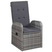 vidaXL 7 Piece Garden Dining Set with Cushions Grey
