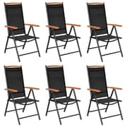 vidaXL Folding Garden Chairs 6 pcs Textilene Black vidaXL Folding Garden Chairs 6 pcs Textilene Black