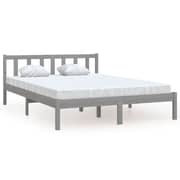 vidaXL Bed Frame Grey Solid Pinewood 120x200 cm