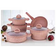 Penguen Grand 9pcs Granite Cookware Set Pink Penguen Grand 9pcs Granite Cookware Set Pink