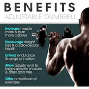 Sparnod Fitness 15kg Adjustable Dumbbell Weight Set With 2 Rods and 12 Weight Plates - Chrome Dumbbells with Anti-slip Grip & Carry Case (SD-15)