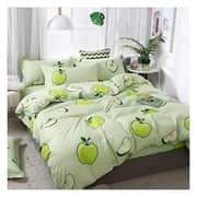 Double Size Bedding Set of 6pcs Green Apple Design