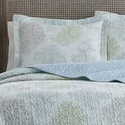Laura Ashley Home Saltwater Collection 100% Cotton Reversible & Light-Weight Quilt Bedspread With Matching Sham 2Pc Bedding Set Twin Blue