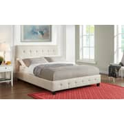 Alexis Cream Upholstered Blind Tufted Bed King Bed without Mattress Cream Alexis Cream Upholstered Blind Tufted Bed King Bed without Mattress Cream