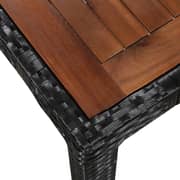 Vidaxl 5 Piece Outdoor Dining Set Poly Rattan And Acacia Wood Black Vidaxl 5 Piece Outdoor Dining Set Poly Rattan And Acacia Wood Black