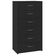 vidaXL Sideboard with 6 Drawers Black 50x34x96 cm Engineered Wood vidaXL Sideboard with 6 Drawers Black 50x34x96 cm Engineered Wood