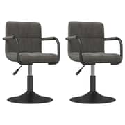 Vidaxl Swivel Dining Chairs 2 Pcs Dark Grey Velvet Vidaxl Swivel Dining Chairs 2 Pcs Dark Grey Velvet