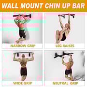 ULTIMAX Wall Mount Pull Up Bar Chin-up Body-bulding Exercise Fitness Gym Home with 6 Foam Handles Ultimate Body Press Wall Mounted Cross Fit Traing for ultimate fitness