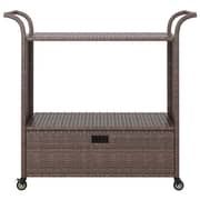 Vidaxl Bar Cart With Drawer Brown 100x45x97 Cm Poly Rattan Vidaxl Bar Cart With Drawer Brown 100x45x97 Cm Poly Rattan