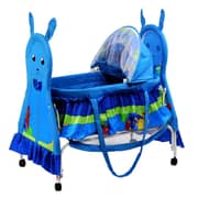 Baby Plus Baby Swing Cradle Cum Crib With Removable Mosquito Net - Blue