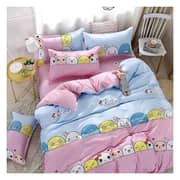 Queen Size Bedding Set 6pcs Cartoon Design Pink Color