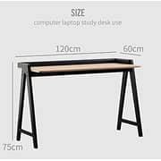 Daamudi Kai Desk, Modern Nordic Desk, Study Desk, Computer Desk For Home Office With Solid Wood Base & Oak Top Grey