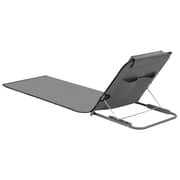 vidaXL Folding Beach Mats 2 pcs Steel and Fabric Grey vidaXL Folding Beach Mats 2 pcs Steel and Fabric Grey