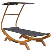 vidaXL Outdoor Lounge Bed with Canopy 100x190x134 cm Solid Bent Wood Anthracite vidaXL Outdoor Lounge Bed with Canopy 100x190x134 cm Solid Bent Wood Anthracite